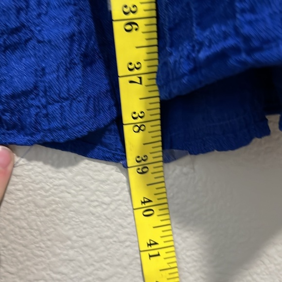 NWT Knox Rose Crinkle Gauze Midi Dress Royal Cobalt Blue Tiered Boho Pockets - Picture 9 of 12